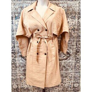 A.L.C Women's Keegan Trench Coat Size 6 in Tawny Long Belted Double Button